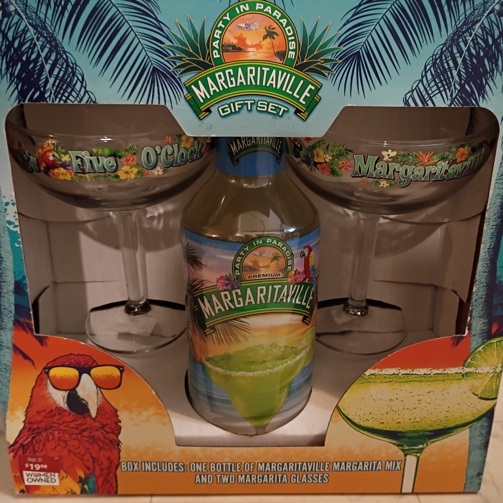 Margaritaville Tropical Gift Set with Green and Clear Accents